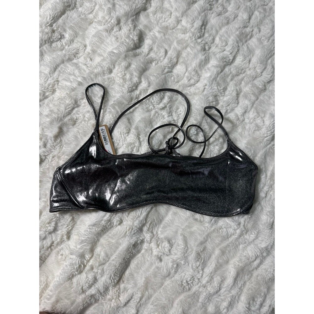 Skims metallic Swim Micro Scoop Bikini Top